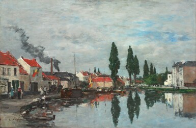 View full screen - View 1 of Lot 5. EUGÈNE LOUIS BOUDIN | BRUXELLES, LE CANAL DE LOUVAIN .