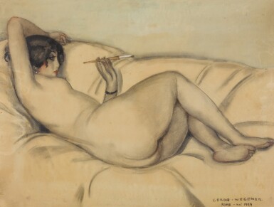 View full screen - View 1 of Lot 130. Reclining nude.