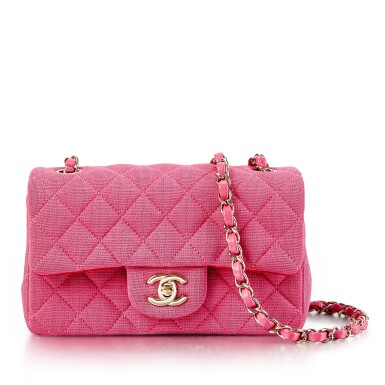 View full screen - View 1 of Lot 8447. Pink Quilted Jersey Mini Flap Gold Hardware, 2019.