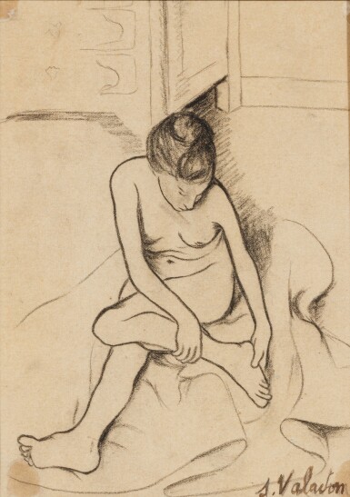 View full screen - View 1 of Lot 349. Nu assis se tenant le pied.