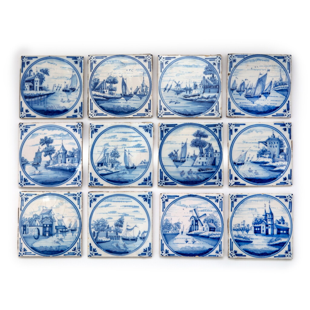 View full screen - View 1 of Lot 642. Collection of Dutch Delft Blue and White Tiles, 19th Century.
