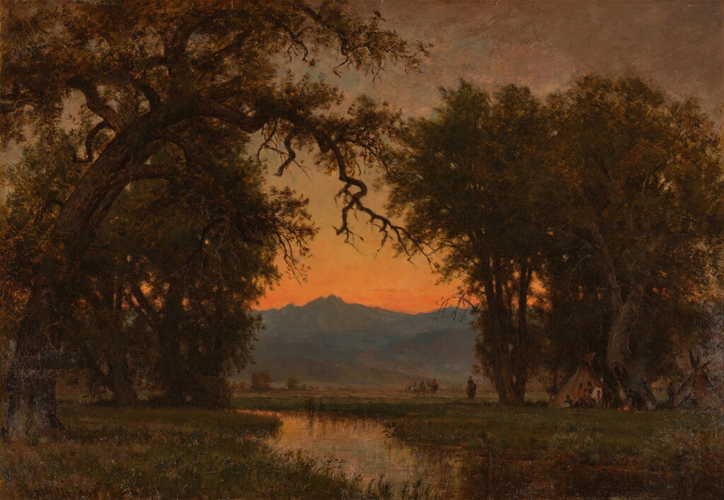 View full screen - View 1 of Lot 40. Indian Encampment Under Trees.