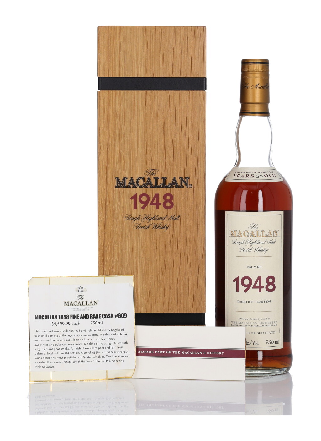 View full screen - View 1 of Lot 2. The Macallan Fine & Rare 53 Year Old 45.3 abv 1948 (1 Bottle 75cl).