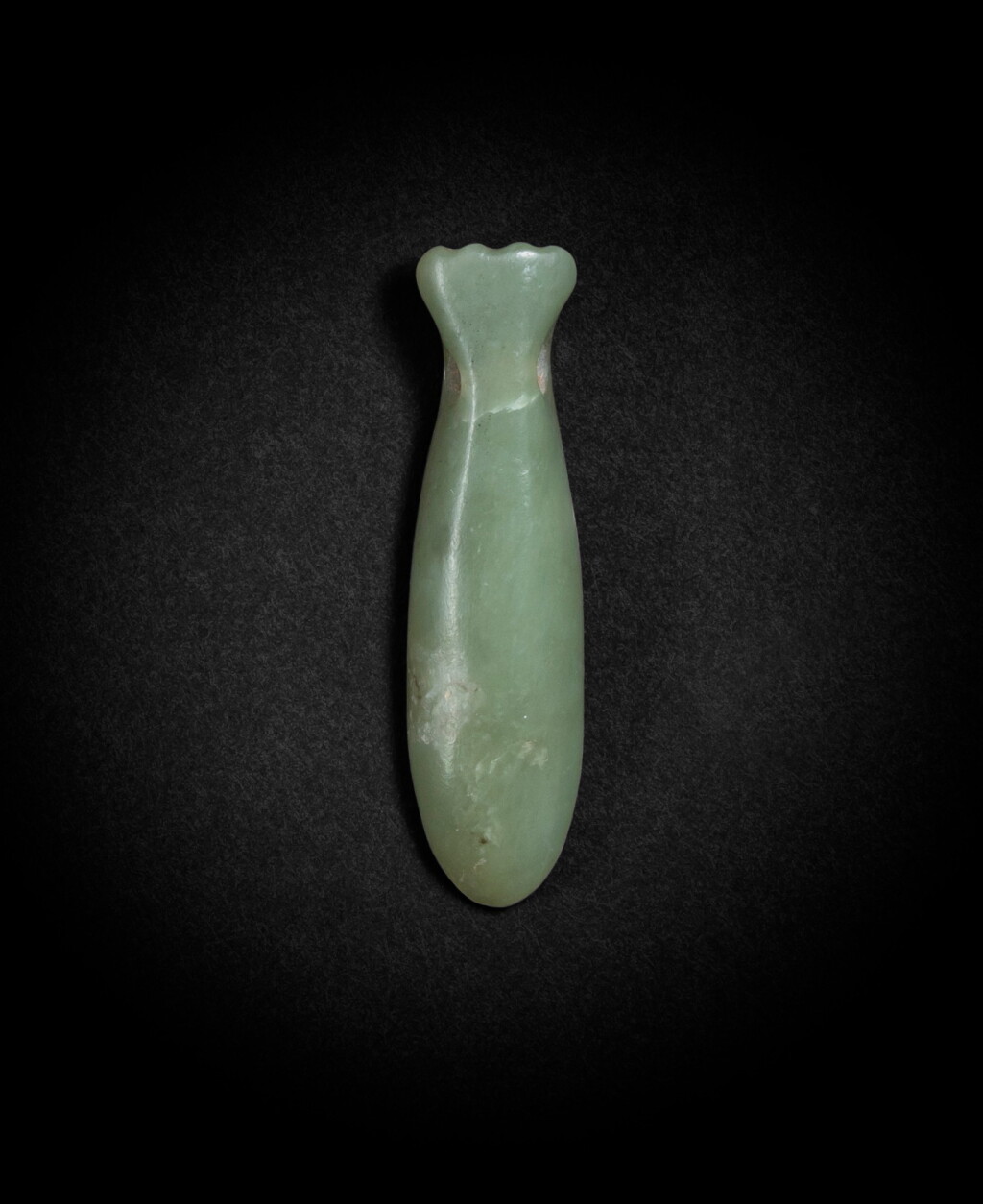 View full screen - View 1 of Lot 92. A rare celadon jade ‘cicada’ pendant Neolithic period, Hongshan culture | 新石器時代 紅山文化青白玉蟬.