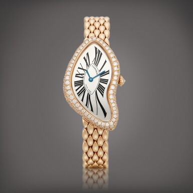 View full screen - View 1 of Lot 2264. Crash, Reference WL420047 | A limited edition pink gold and diamond-set bracelet watch, Circa 2014 | 卡地亞 | CRASH 型號WL420047 | 限量版粉紅金鑲鑽石鏈帶腕錶,約2014年製.