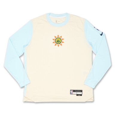 View full screen - View 1 of Lot 200. De'Aaron Fox San Antonio Spurs 2024-2025 Game Worn City Edition Warmup Top.