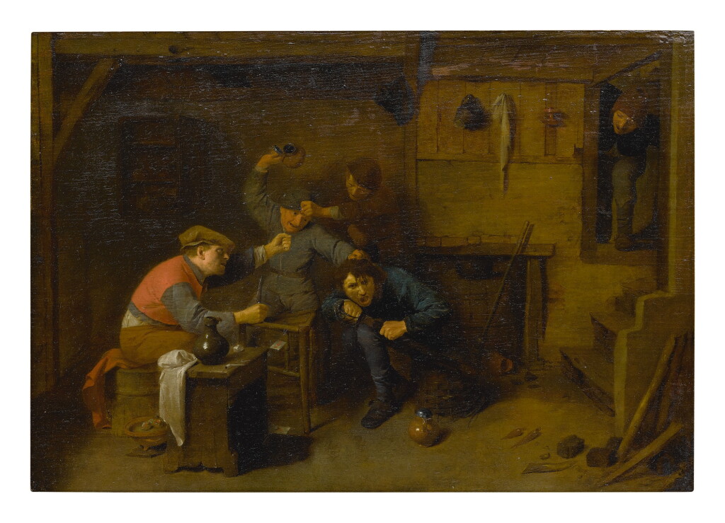 View full screen - View 1 of Lot 529. CIRCLE OF ADRIAEN BROUWER | A BRAWL IN A TAVERN.