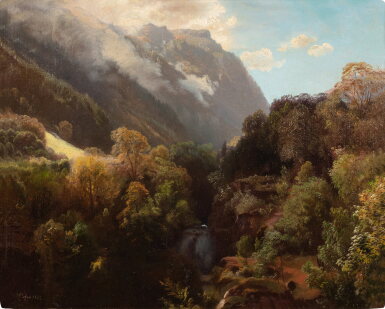 View full screen - View 1 of Lot 147. Mountainous Landscape | Paysage montagneux .