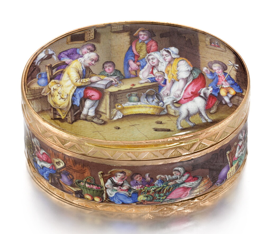 View full screen - View 1 of Lot 5. A GOLD AND ENAMEL SNUFF BOX, PROBABLY VIENNA, CIRCA 1770.