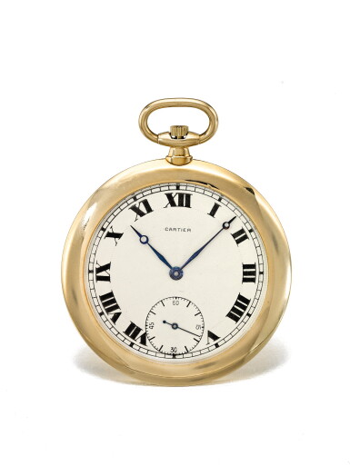 View full screen - View 1 of Lot 85. CARTIER | A YELLOW GOLD OPEN FACED WATCH CIRCA 1920.