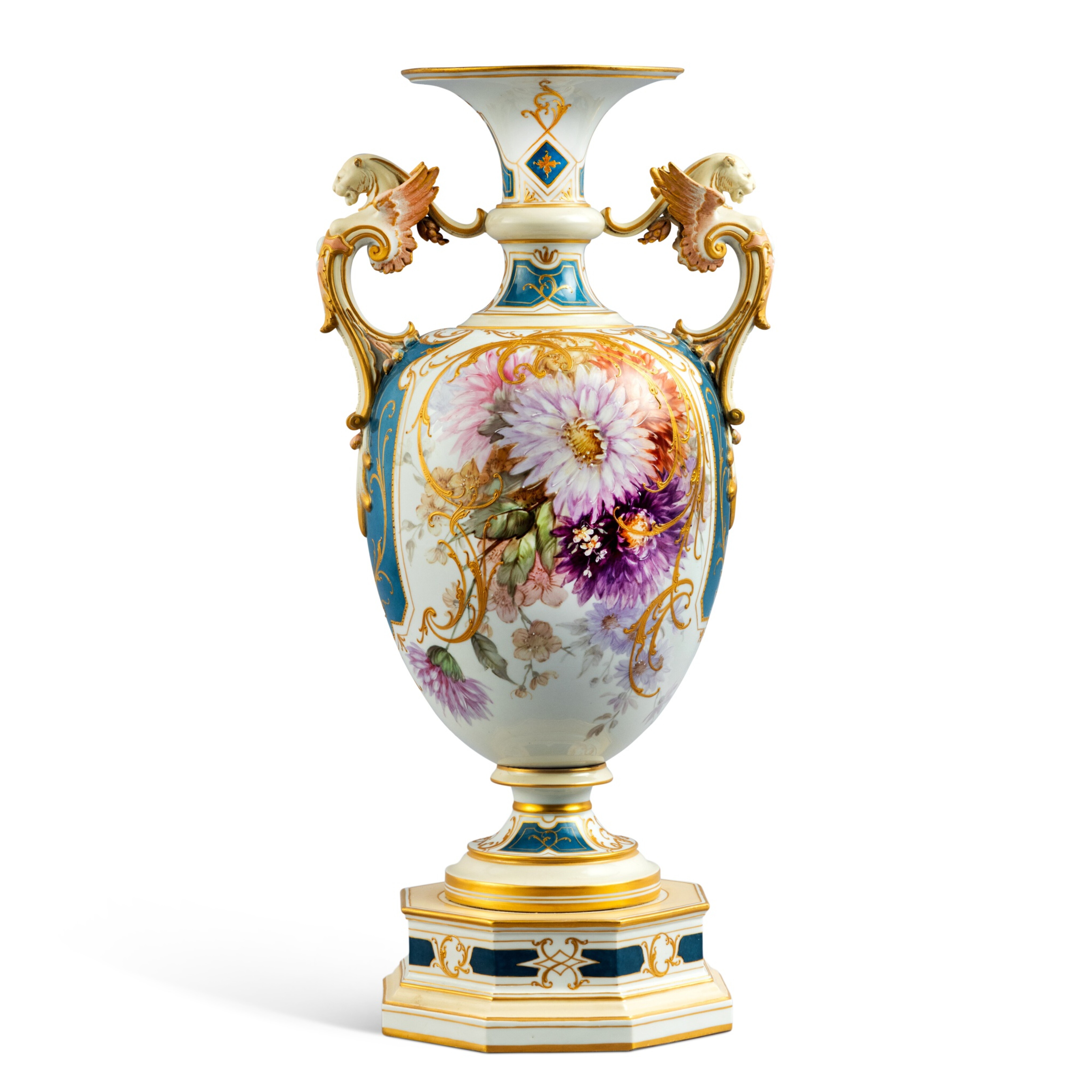 A Berlin (K.P.M.) Porcelain Vase and Stand, Late 19th Century