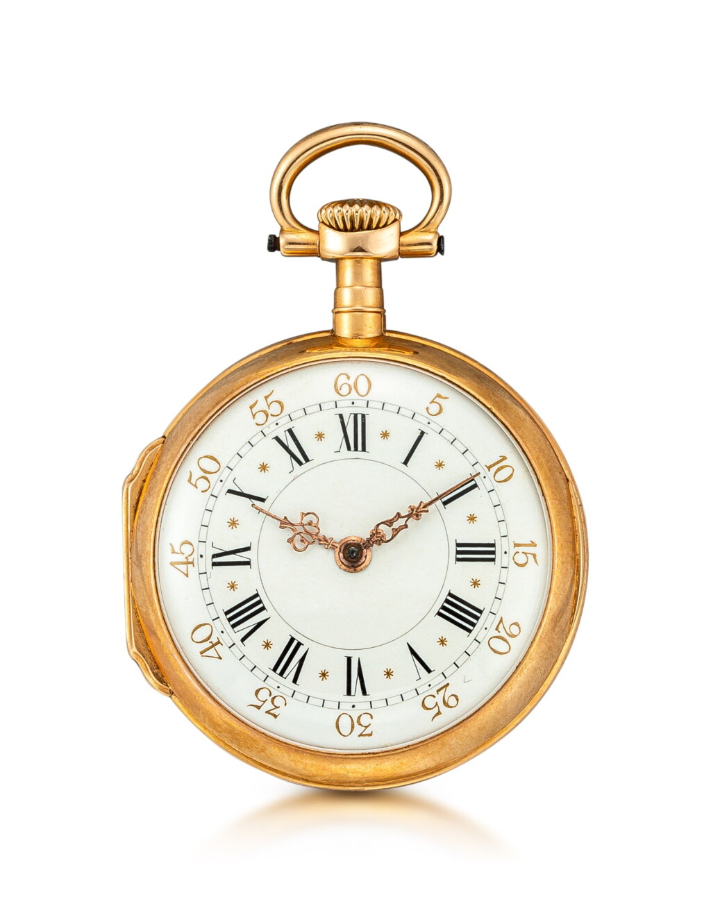 View full screen - View 1 of Lot 115. PATEK PHILIPPE | A PINK GOLD OPENFACE WATCH WITH ENAMEL DIAL, MADE IN 1882.