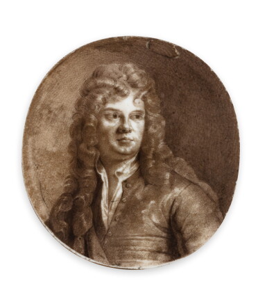View full screen - View 1 of Lot 275. A porcelain plaque figuring a portrait of Grinling Gibbons (1648-1721), probably Tournai, 18th century.