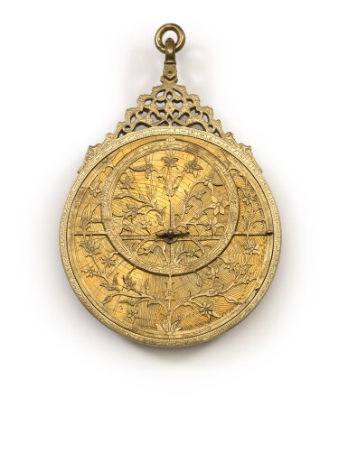 View full screen - View 1 of Lot 454. A HIGHLY IMPORTANT ROYAL MUGHAL PLANISPHERIC ASTROLABE, SIGNED BY DIYA AL-DIN IBN MUHAMMAD QA’IM, INDIA, LAHORE, DATED 1068 AH/1657 AD.