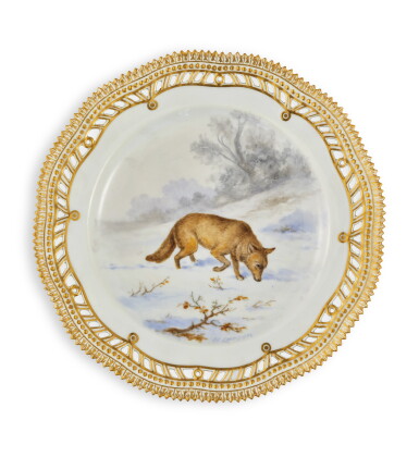 View full screen - View 1 of Lot 193. Eighteen Royal Copenhagen 'Flora Danica' Animal Subject Reticulated Dessert Plates, Circa 1870-90 and 1894-1900.