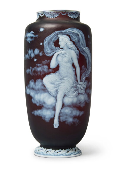 View full screen - View 1 of Lot 46. Luna: A Thomas Webb & Sons Cameo Vase by George Woodall, Circa 1900.