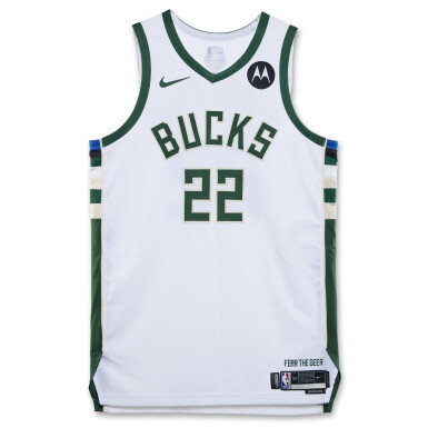 View full screen - View 1 of Lot 151. Khris Middleton Milwaukee Bucks 2023-2024 Emirates NBA Cup Game Worn Association Edition Jersey.