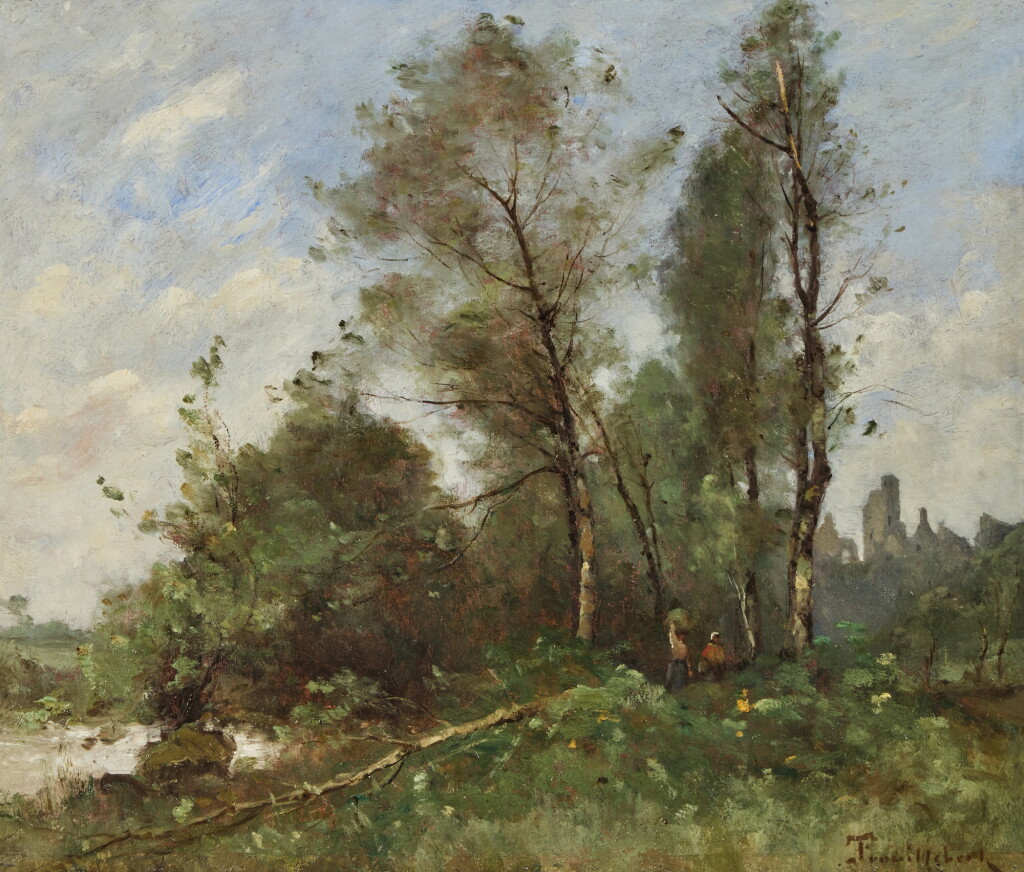 View full screen - View 1 of Lot 90. River Landscape with Figures.