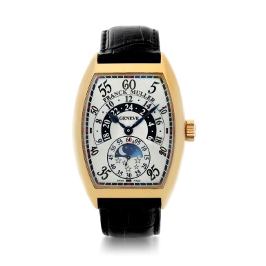 View full screen - View 1 of Lot 108. REFERENCE 7880 HRJN A PINK GOLD AUTOMATIC TONNEAU SHAPED WRISTWATCH WITH RETROGRADE HOURS AND MOON PHASES, CIRCA 2012.