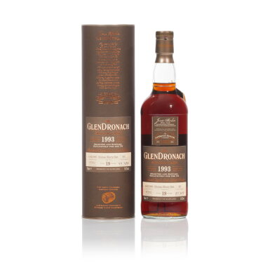 View full screen - View 1 of Lot 307. The Glendronach Single Cask 19 Year Old 54.2 abv 1993 (1 BT70).