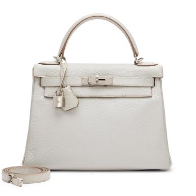 View full screen - View 1 of Lot 5. Gris Pale Togo Kelly 28 Retournè Palladium Hardware, 2013.