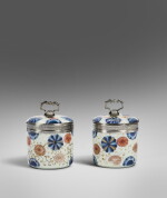 Two Matching Régence Silver-Mounted Imari Porcelain Jars and Covers, Paris, 1717-22