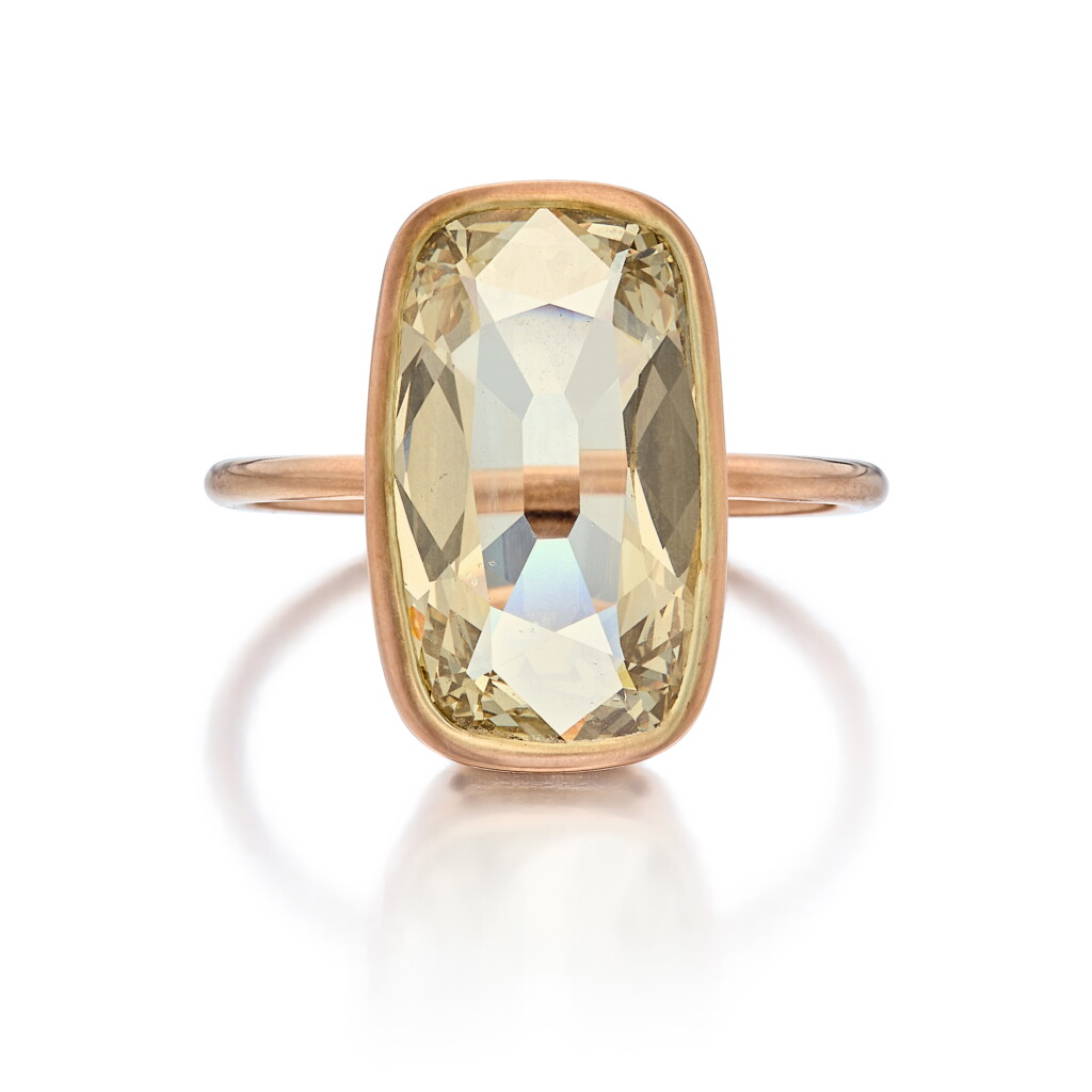 View full screen - View 1 of Lot 8. Fancy Yellow-Brown Diamond Ring .