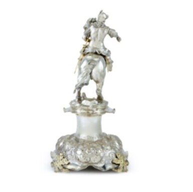 View full screen - View 1 of Lot 11. A German parcel-gilt silver ewer in the form of an equestrian group, Christian Hornung I, Augsburg, circa 1660.