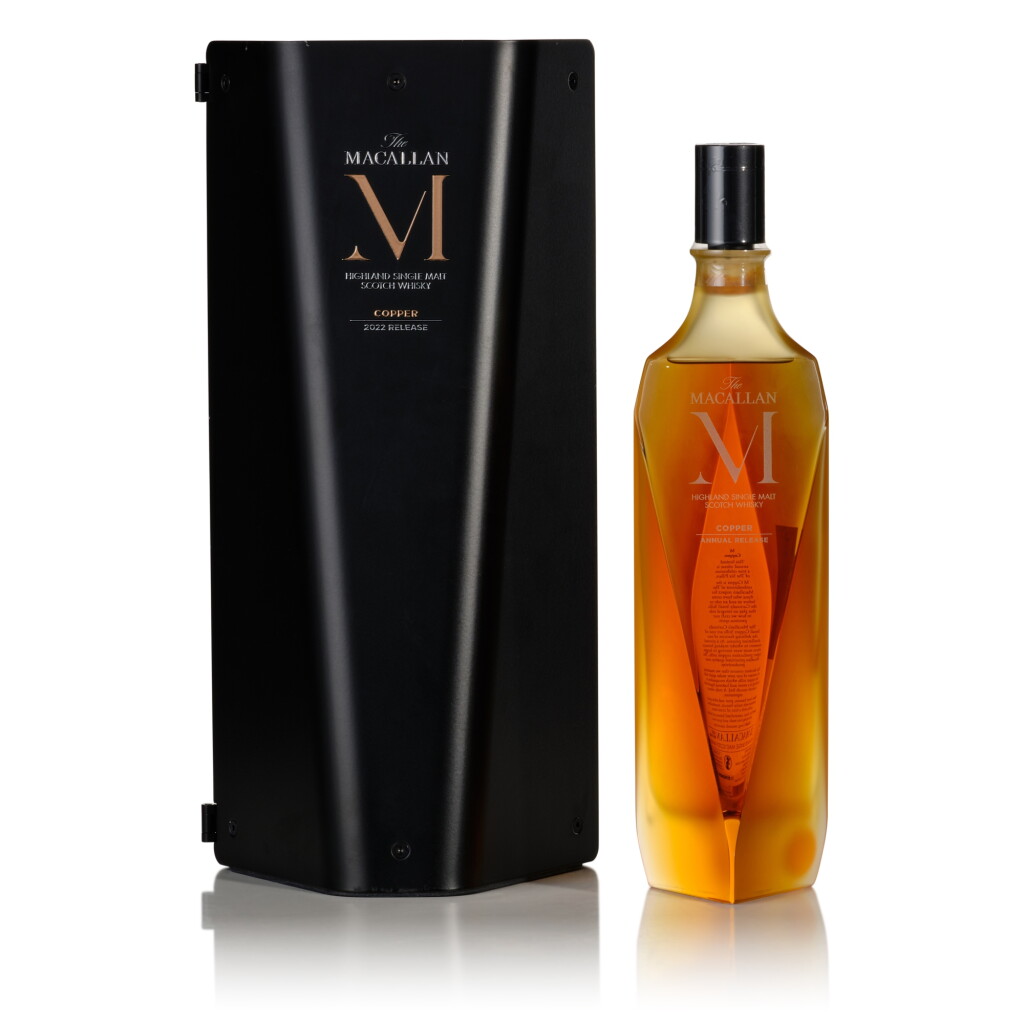 View full screen - View 1 of Lot 21. The Macallan M Copper Decanter 2022 Release 42.0 abv NV (1 Bottle 70cl).