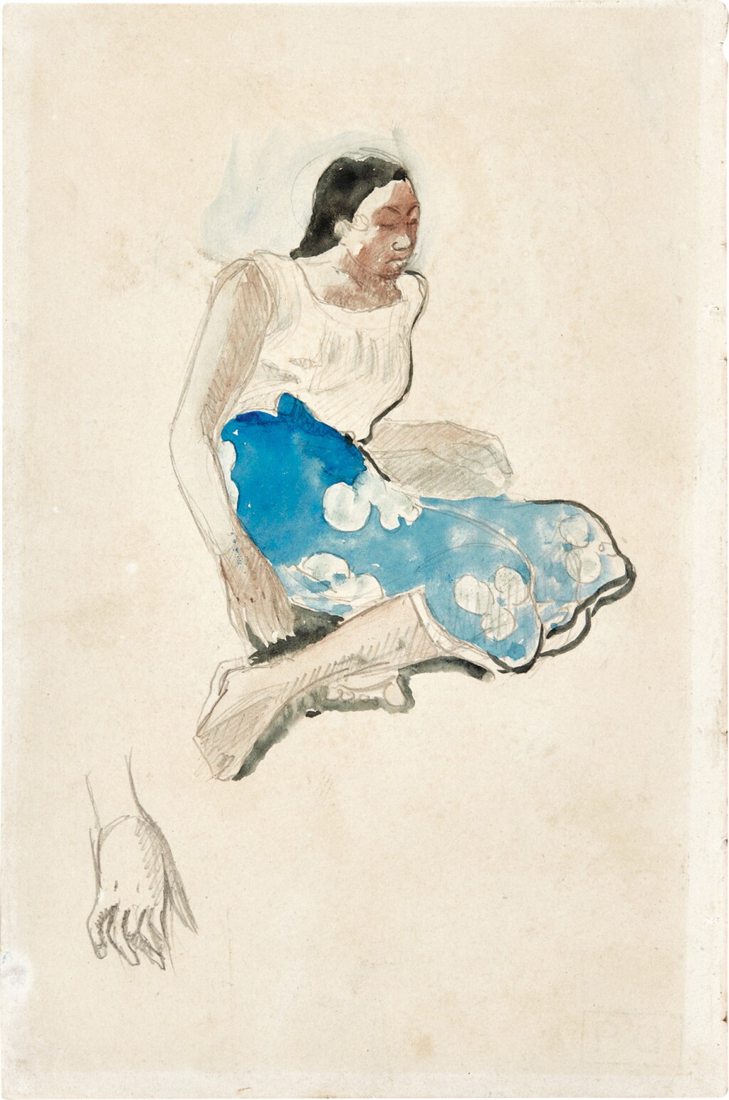 View full screen - View 1 of Lot 34. Tahitienne assise.