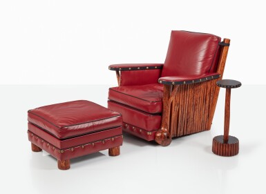 View full screen - View 1 of Lot 249. Club Chair and Ottoman.