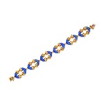 Gold, Lapis Lazuli, Ruby and Sapphire Bracelet