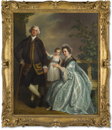 View full screen - View 1 of Lot 176. BIAGIO REBECCA | A GROUP PORTRAIT OF THOMAS BANKES WITH HIS WIFE AND SON, ALL FULL-LENGTH.