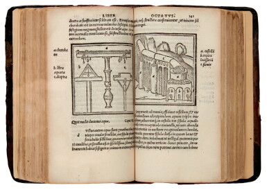 View full screen - View 1 of Lot 251. Vitruvius, De architectura libri decem, Florence, 1522, old calf.