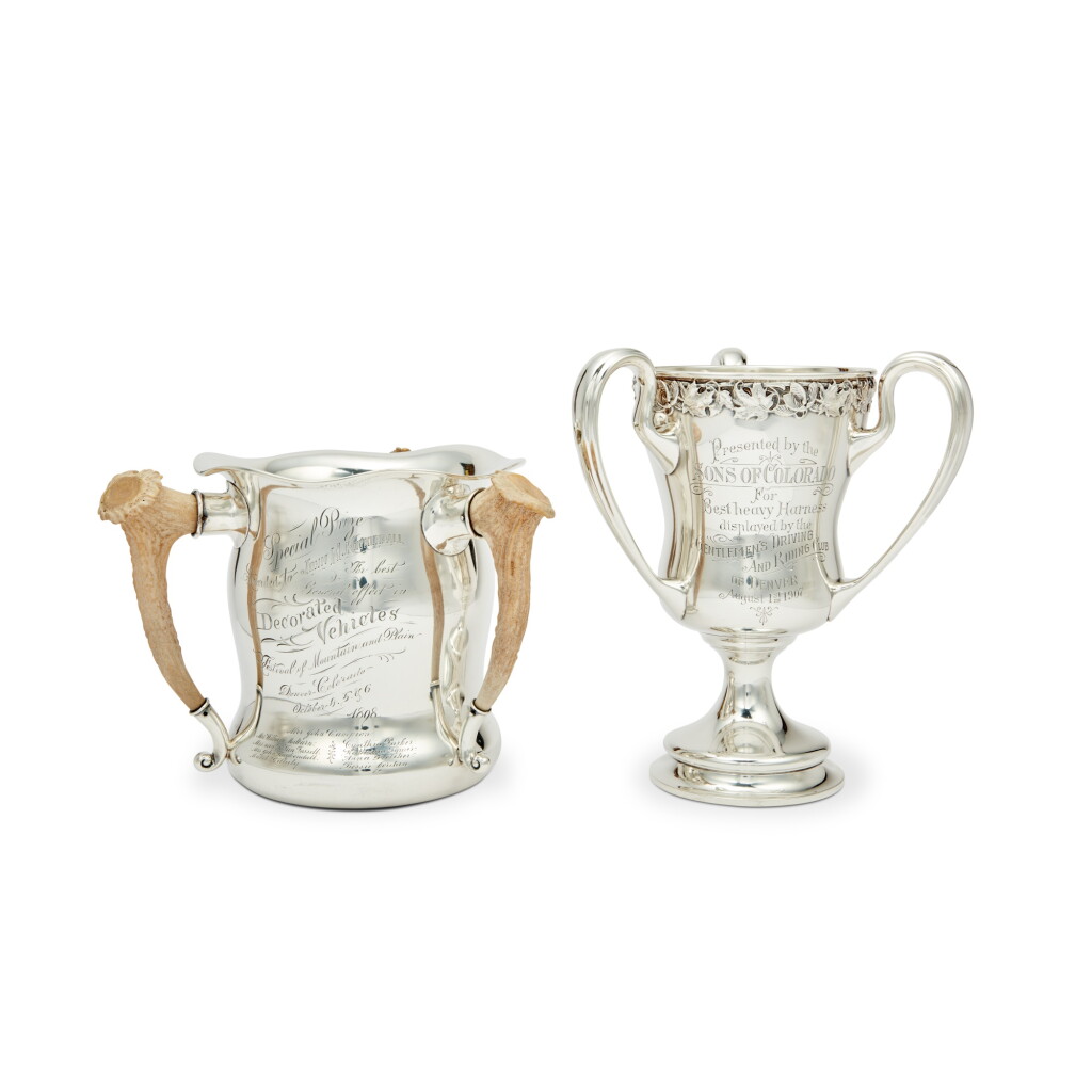 View full screen - View 1 of Lot 1175. Two American Silver Three-Handled Cups Of Denver Interest, Gorham Mfg. Co., Providence, Rhode Island, 1898 and 1907.