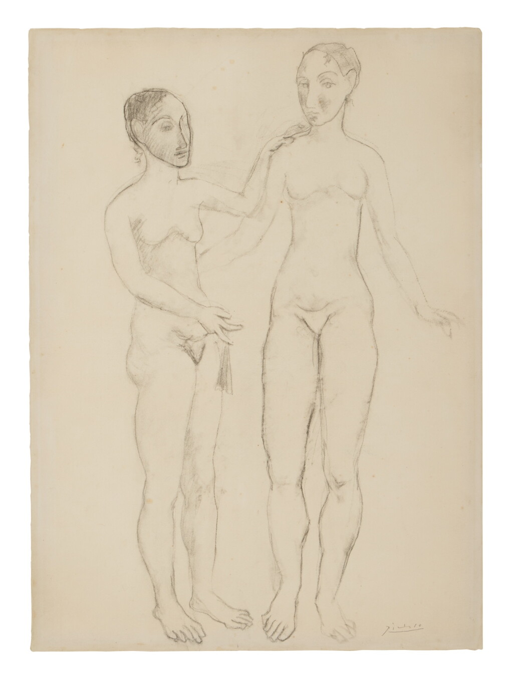 View full screen - View 1 of Lot 291. Deux femmes nues se tenant.