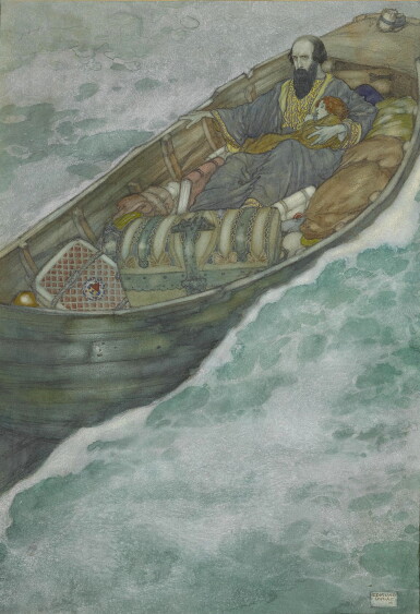 View full screen - View 1 of Lot 185. Edmund Dulac | Original illustration for the Tempest, 1908.