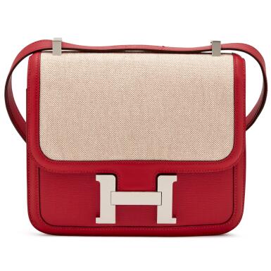 View full screen - View 1 of Lot 78. Rouge Piment Swift and Toile H Berline Constance 24 Palladium Hardware, 2021.