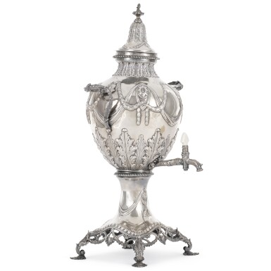 View full screen - View 1 of Lot 83. A George III silver tea-urn, Emick Romer, London, 1773.