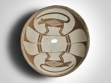 View full screen - View 1 of Lot 728. Mogollon (Mimbres) Black-on-White Bowl, circa 950 - 1150 AD.