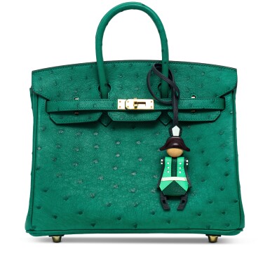 View full screen - View 1 of Lot 31. Vert Vertigo and Nata Ostrich Verso HSS Birkin 25 Gold Hardware, 2025.