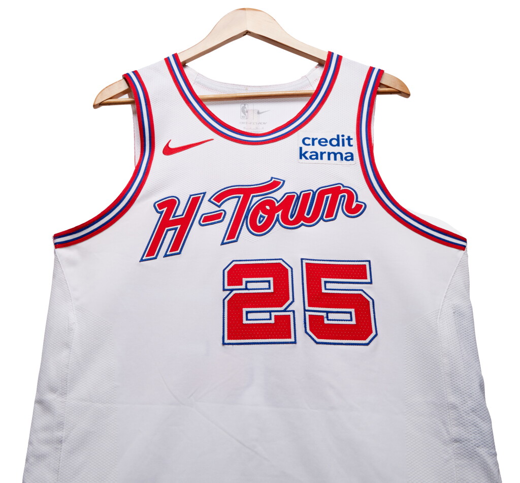 View full screen - View 1 of Lot 162. Reggie Bullock Jr. Houston Rockets 2023-2024 Game Worn City Edition Jersey .