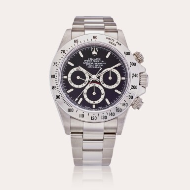 View full screen - View 1 of Lot 332. Reference 16520 Daytona 'Zenith' | A stainless steel automatic chronograph wristwatch with bracelet, Circa 1999.