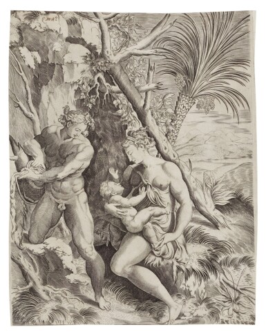 View full screen - View 1 of Lot 90. Adam and Eve with Abel (Le Blanc (Soye) 3).