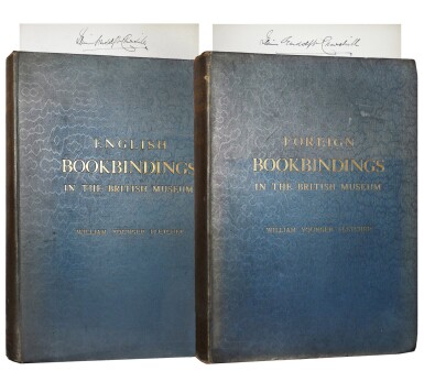 View full screen - View 1 of Lot 2. [Jennie Spencer-Churchill, Lady Randolph Churchill] — William Younger Fletcher, author | English Bookbindings in The British Museum... London: Kegan Paul, Trench, Trubner & Co., 1895 & 1896.