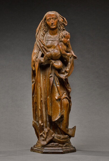 View full screen - View 1 of Lot 91. GERMAN, FRANCONIA, EARLY 16TH CENTURY | VIRGIN AND CHILD ON A CRESCENT MOON.