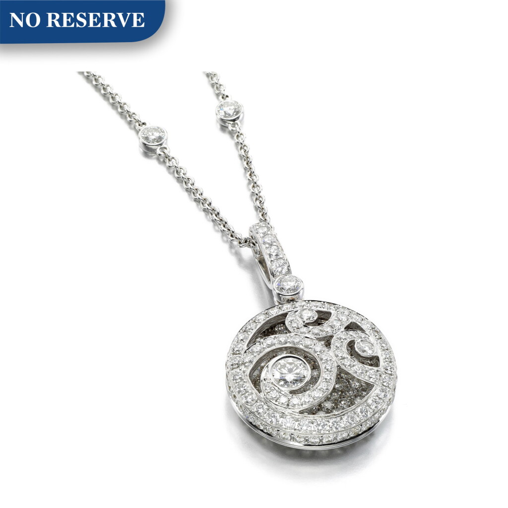 View full screen - View 1 of Lot 126. Diamond pendant necklace, 'Diamond on Diamond'.