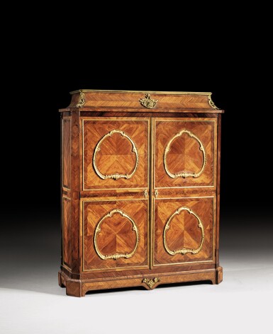 A Late Louis Xv Gilt Bronze Mounted Tulipwood And Kingwood