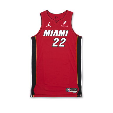 View full screen - View 1 of Lot 20. Jimmy Butler Miami Heat 2024-2025 Emirates NBA Cup Game Worn Statement Edition Jersey .