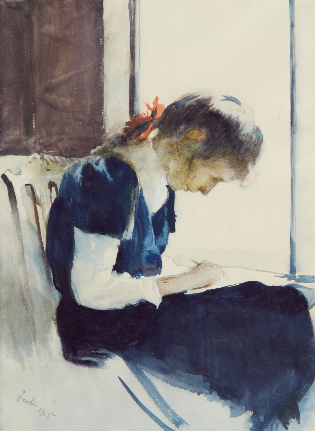 View full screen - View 1 of Lot 35. FRANK WESTON BENSON | ELISABETH WRITING.